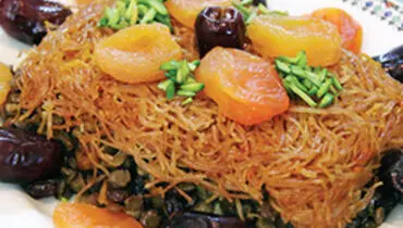خوراک رشته و عدس قالبی