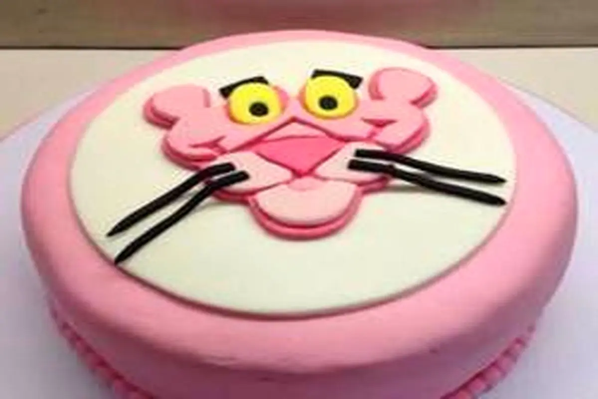 کیک تولد مدل پلنگ صورتی
