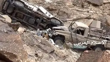 انهدام ۲ خودوری متجاوزان سعودی در نجران یمن