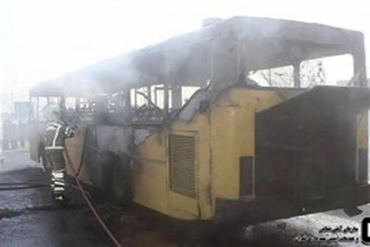 اتوبوس محور اردبیل - پارس‌آباد آتش گرفت