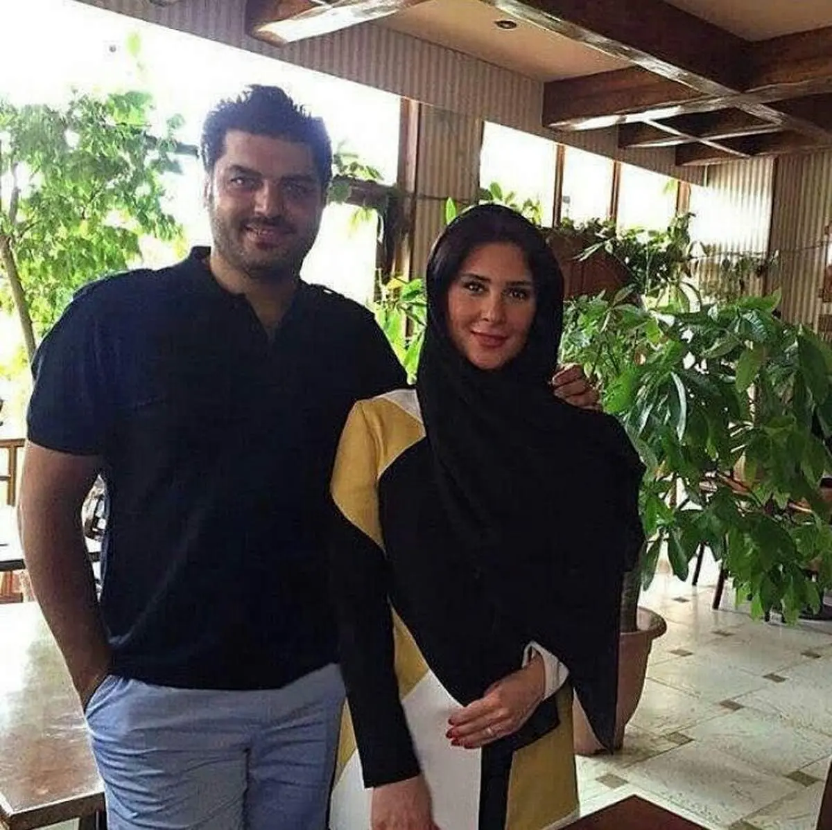 سام درخشانی و همسرش