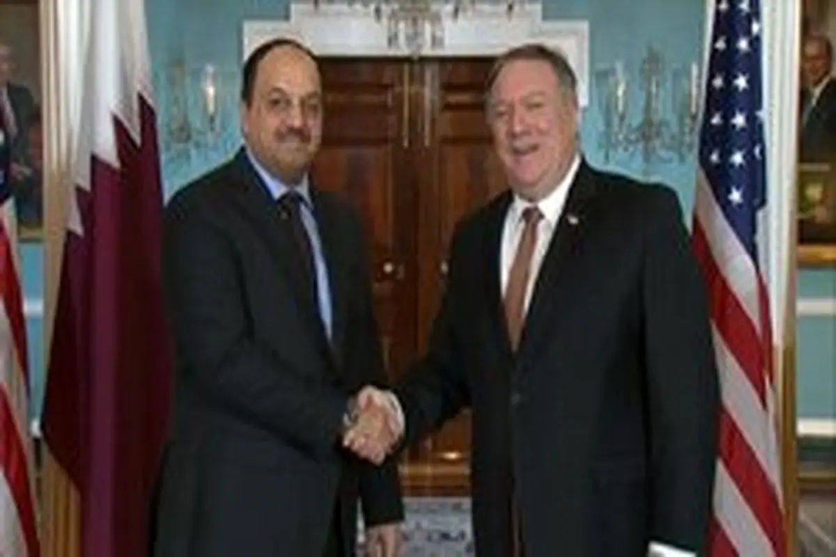 دیدار پمپئو با وزیر دفاع قطر