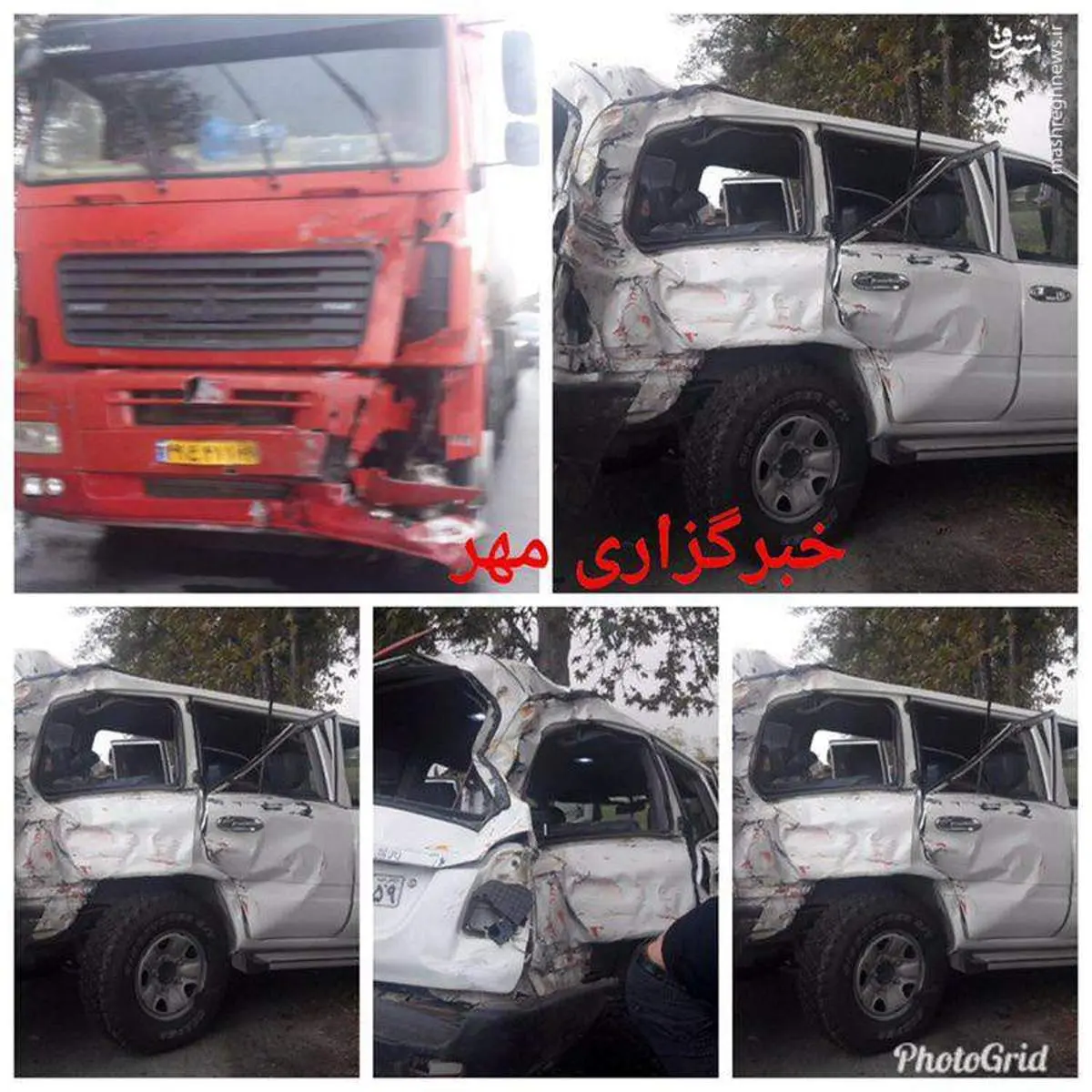 تصاویری از تصادف محمد شریعتمداری