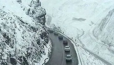 بارش برف و باران در جاده‌های کشور