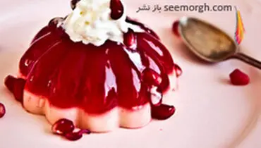 ژله انار لایه‌ای با پاناکوتا، دسر شب یلدا