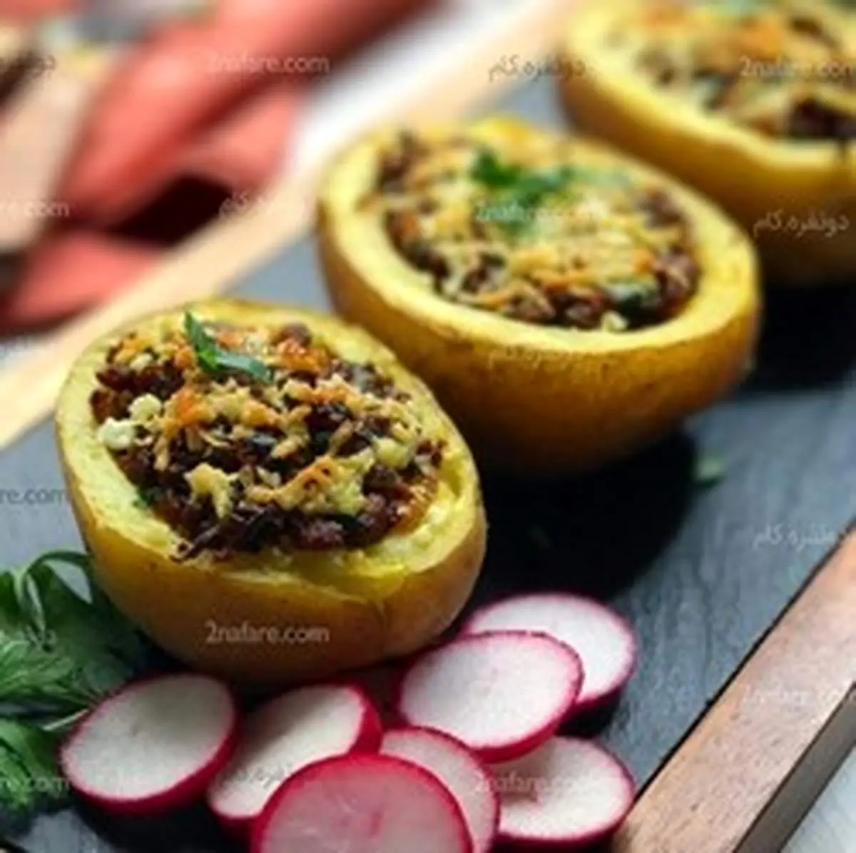 طرز تهیه سیب زمینی شکم پر