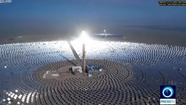 پرواز بر فراز نیروگاه عظیم خورشیدی در چین