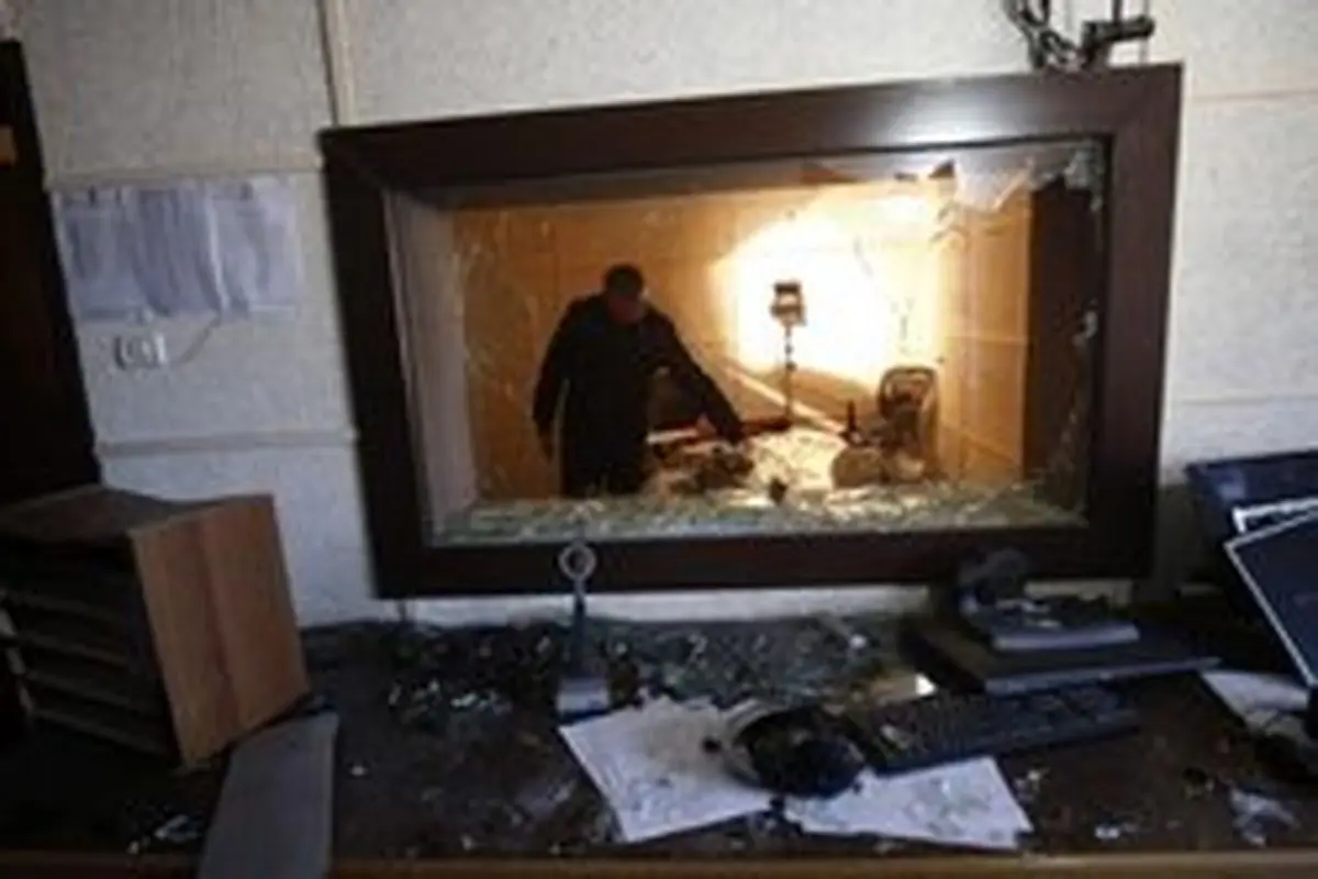 حمله مهاجمان ناشناس به دفتر رادیو و تلویزیون فلسطین در نوار غزه