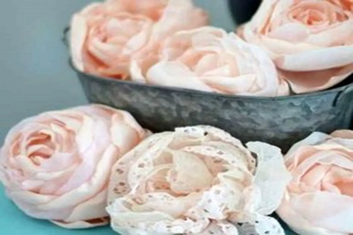 آموزش تصویری ساخت گل رز پارچه‌ای