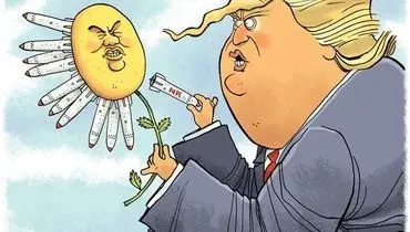 پایان ماه عسل اون و ترامپ!/ کاریکاتور