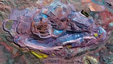 نمایی رنگارنگ از معدن سنگ‌آهن + عکس
