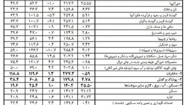 تورم ۲۰ تا ۱۳۶ درصدی کالا‌ها و خوراکی‌ها