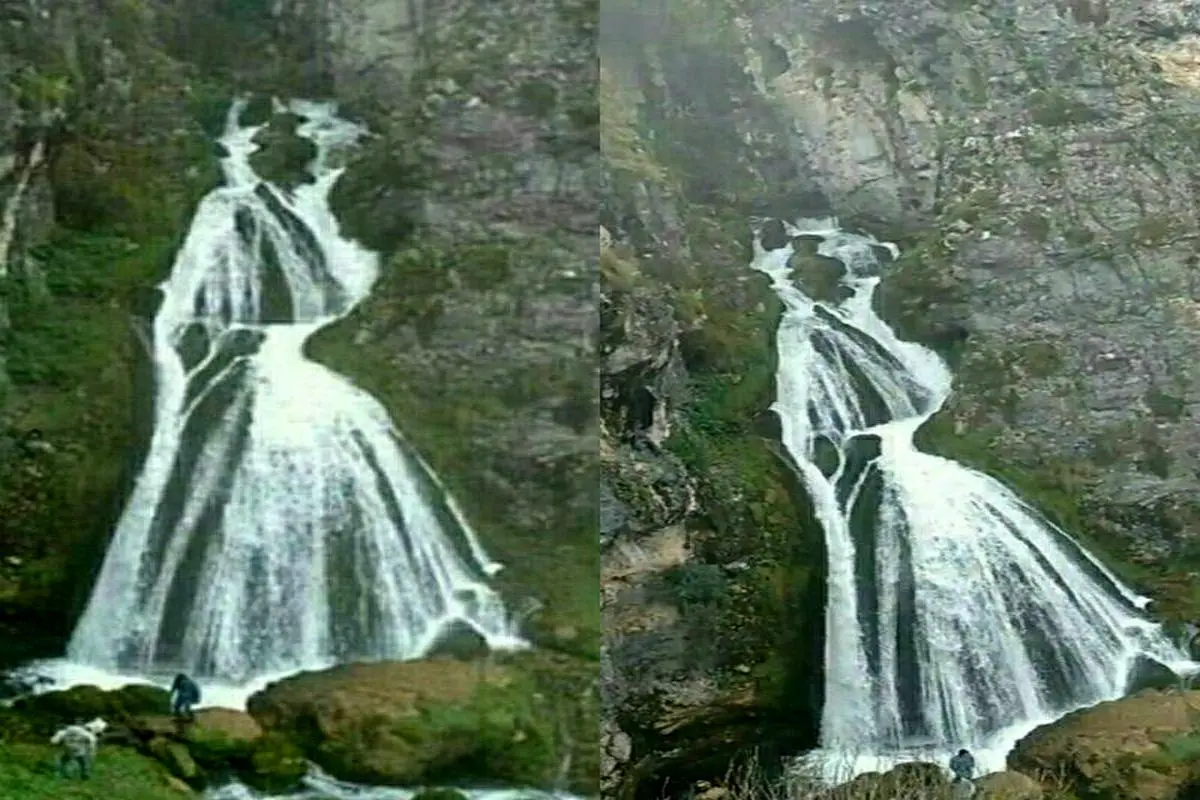 تصویری جالب از یک آبشار در کشور پرو