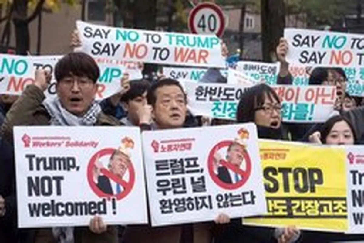 مردم ژاپن به سفر ترامپ به توکیو اعتراض کردند