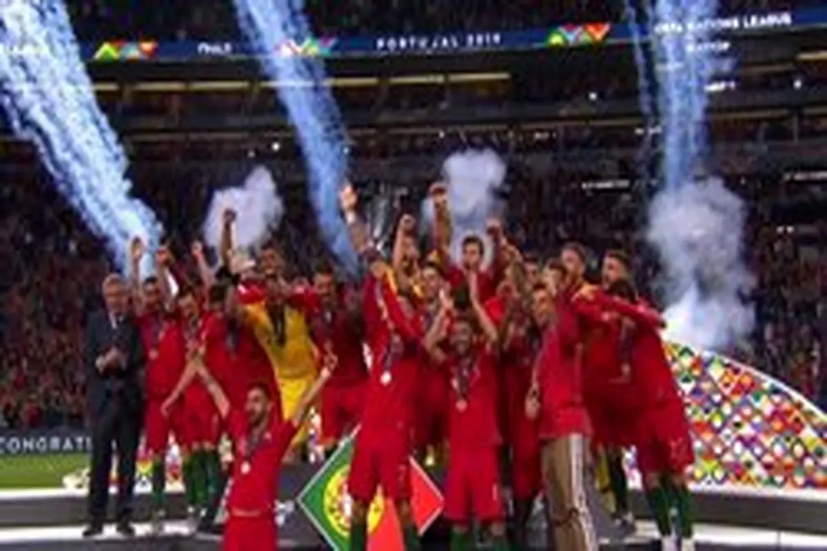 یاران رونالدو جام قهرمانی لیگ ملت‌های اروپا را بالای سر بردند