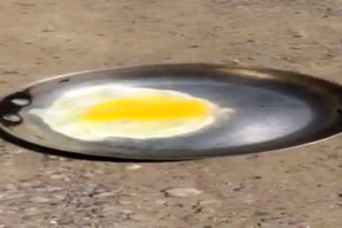 پختن تخم‌مرخ زیر گرمای سوزان آفتاب در میناب