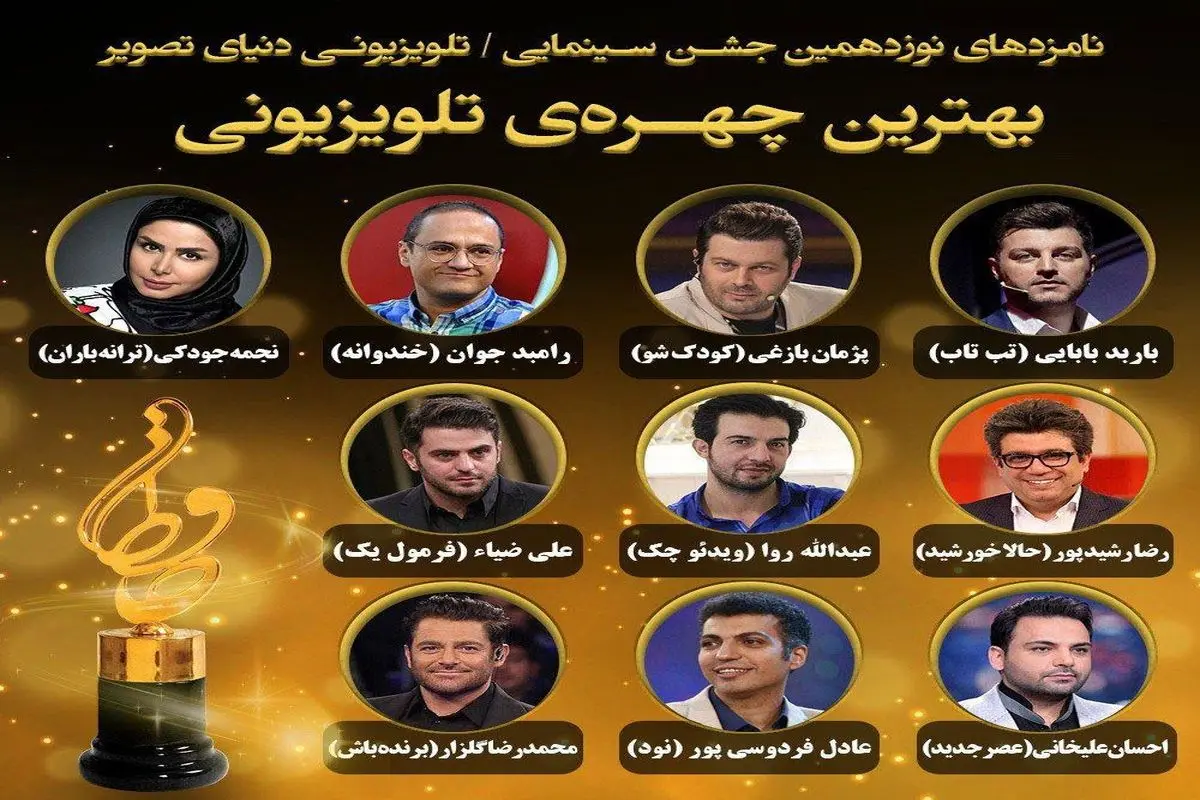 معرفی نامزد‌های جایزه بهترین چهره تلویزیونی جشن حافظ