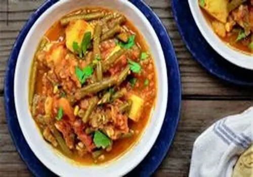 خورش لوبیا سبز با مرغ + طرز تهیه 