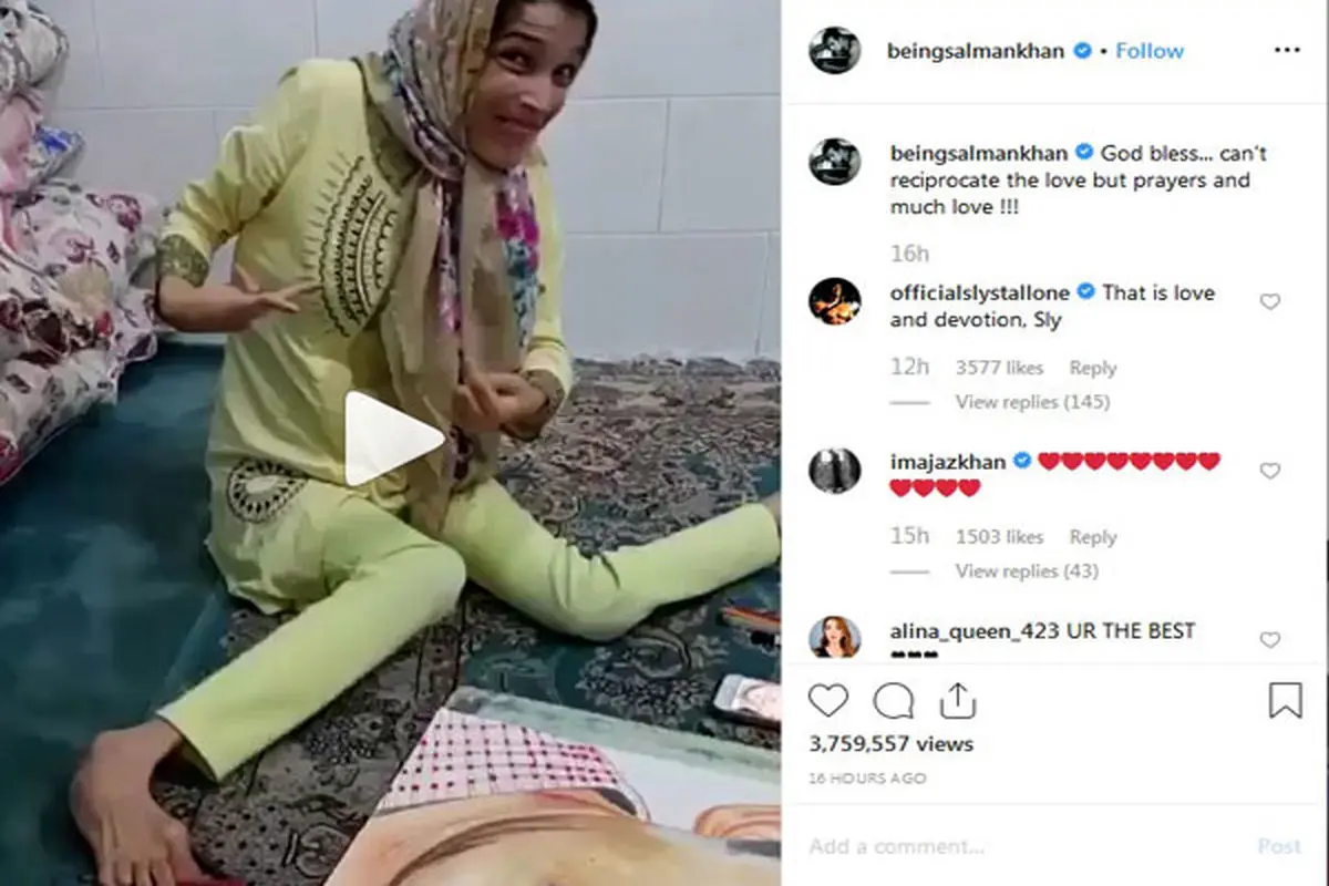 پیام محبت‌آمیز سلمان خان به دختر معلول ایرانی +عکس