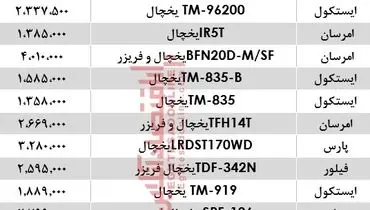 مظنه انواع یخچال فریزر دربازار +جدول