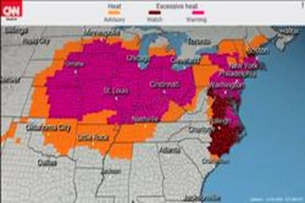 گرما بلای جان ۱۹۵ میلیون آمریکایی شد