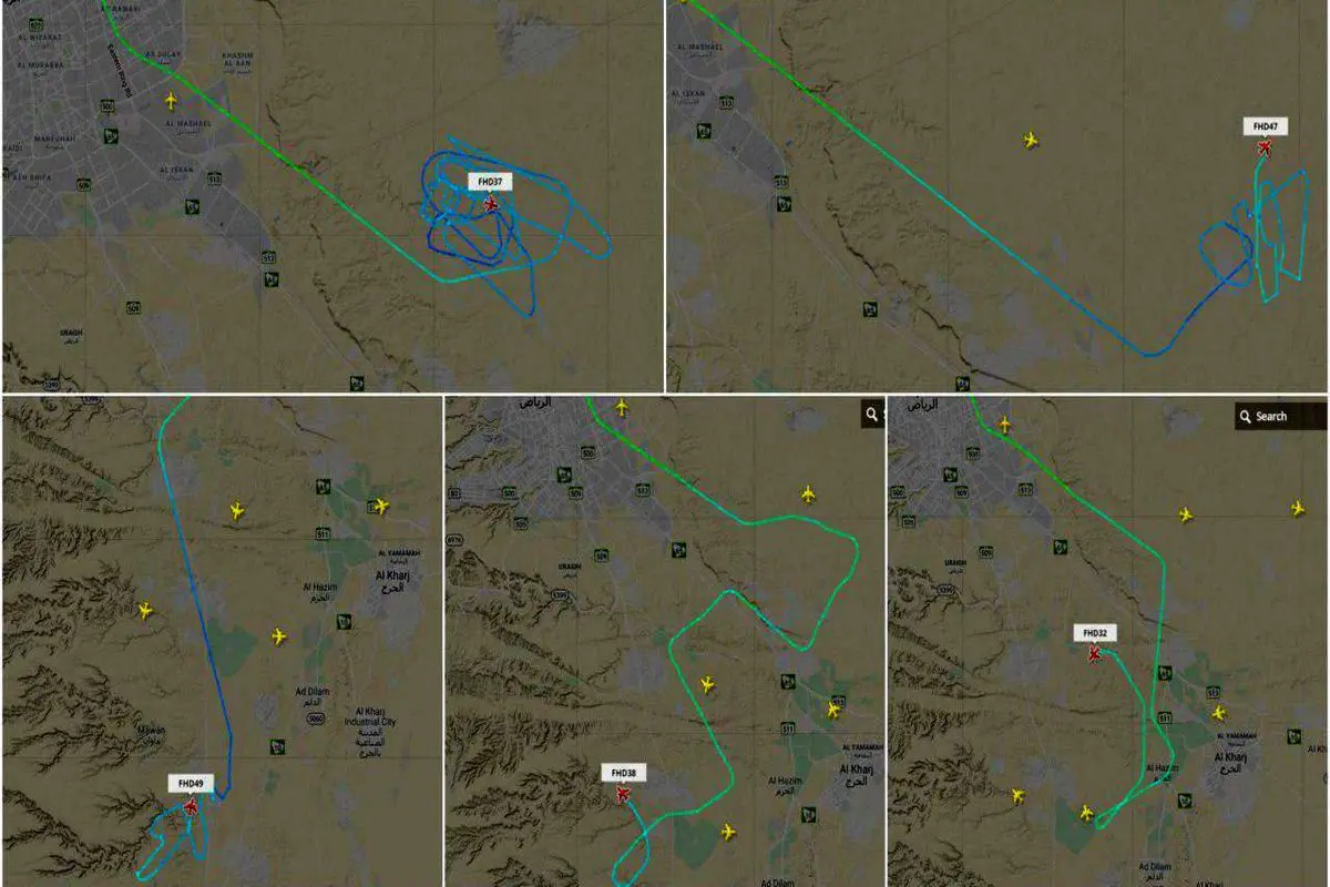 پروازهای پیچ‌درپیچ در آسمان عربستان +عکس