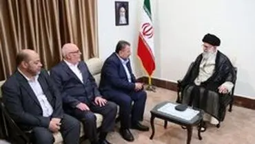 دیدار نایب رئیس دفتر سیاسی حماس وهیئت همراه با رهبر انقلاب اسلامی