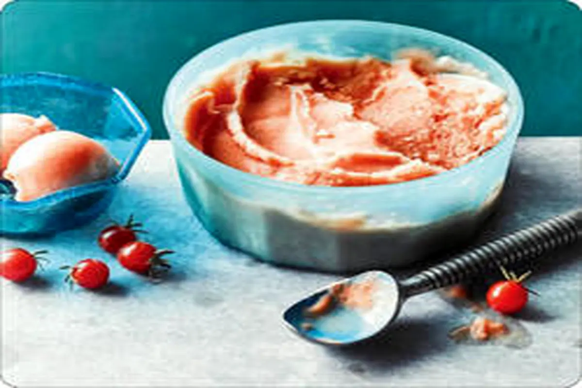 طرز تهیه بستنی یخی گوجه فرنگی و هلو