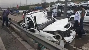 مرگ راننده جوان در اتاقک له شده تیبا + تصاویر