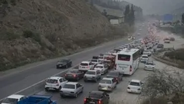 ترافیک نیمه سنگین در آزادراه کرج_تهران