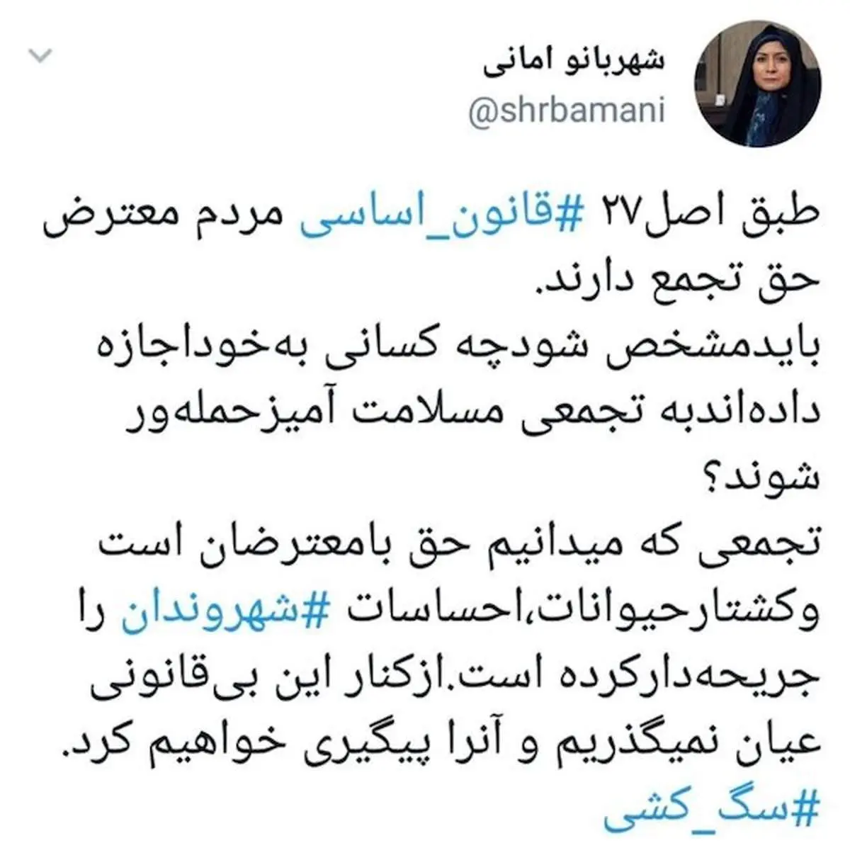 واکنش عضو شورا به دستگیری معترضان به سگکشی