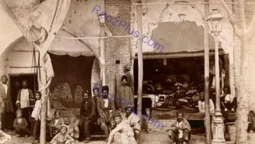 نانوایی سنگک قدیمی و آجیل فروشی در تهران قدیم+عکس