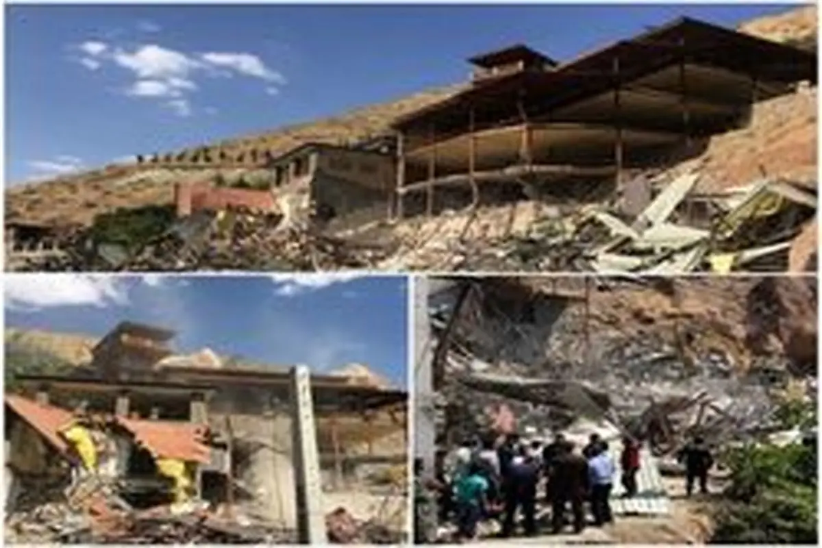 تخریب ویلای ۱۲ میلیاردی در فیروزکوه / صاحب ویلا به کوه هم رحم نکرده بود + فیلم و تصاویر