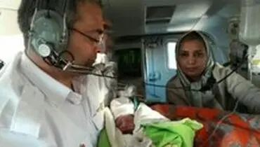 نوزاد عجول در بالگرد به دنیا آمد