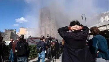 ریزش بخشی از یک برج قرون وسطایی در «رم»
