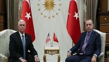 دیدار معاون ترامپ و اردوغان / هر دو اخمو +عکس