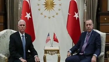 دیدار معاون ترامپ و اردوغان / هر دو اخمو +عکس