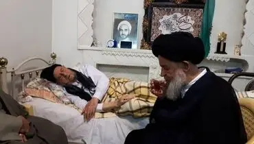 عیادت آیت‌الله علوی گرگانی و محسن هاشمی از آیت‌الله امینی +عکس