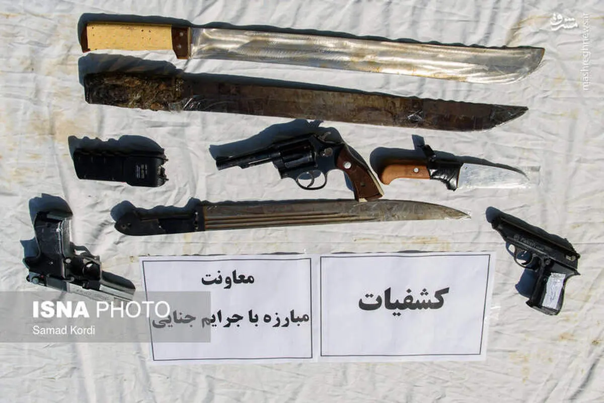 سلاح های کشف شده از سارقان تهران+عکس