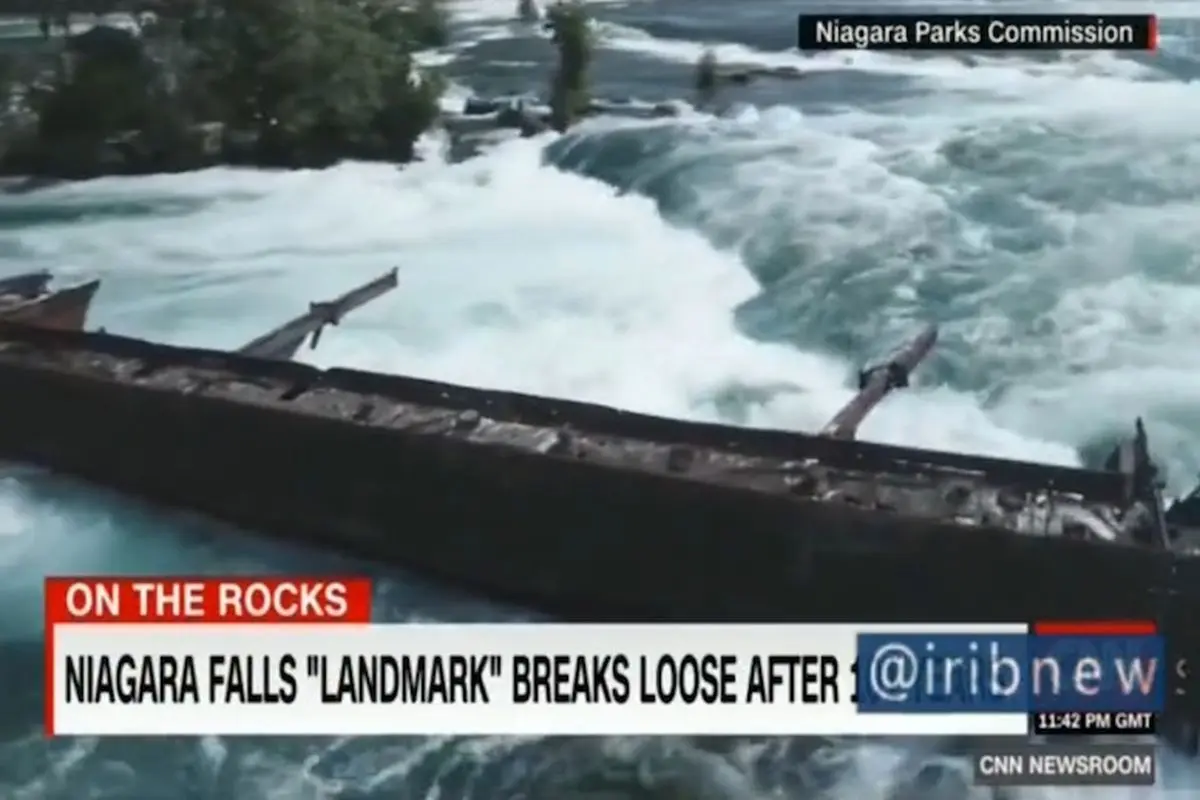 فیلم/سقوط کشتی از آبشار نیاگارا بعد از یک قرن