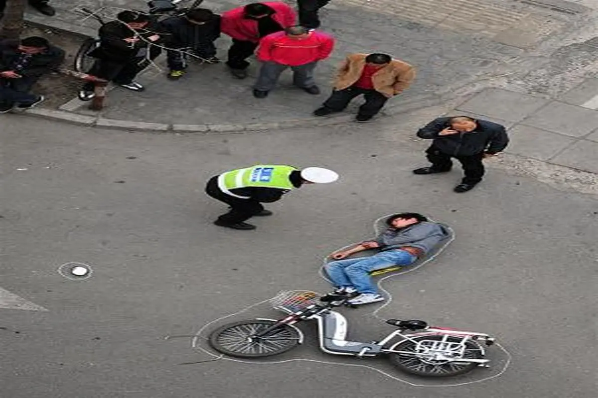عکس:تصادف یک دوچرخه در چین