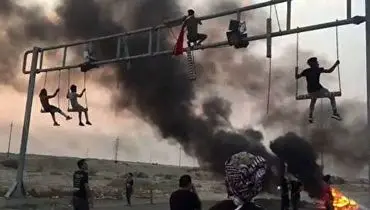 فیلم/تاب‌بازی عجیب در تظاهرات عراق