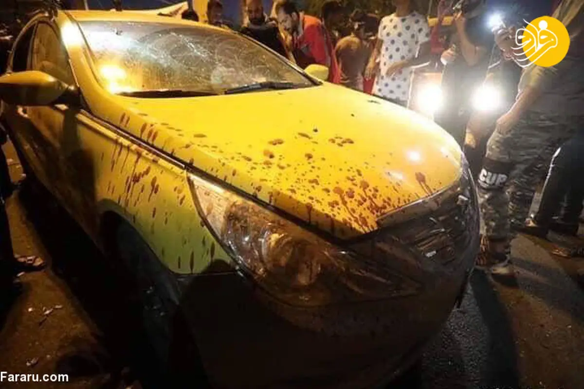 تاکسی سمند آسیب دیده در انفجار بغداد +عکس