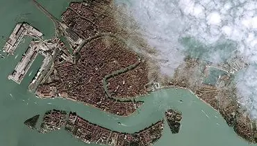 تصویر ماهواره‌ای از بلایی که سیل بر سر ونیز آورد +عکس