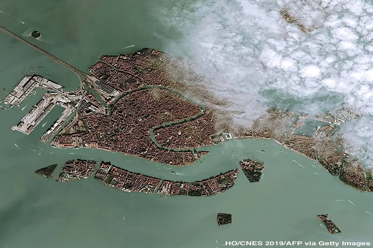 تصویر ماهواره‌ای از بلایی که سیل بر سر ونیز آورد +عکس