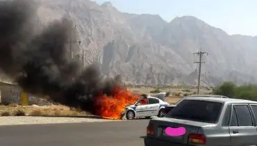 آتش‌گرفتن یک خودروی مگان پلیس +عکس