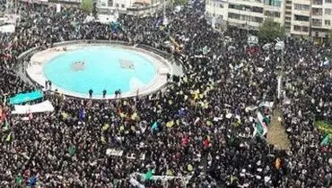 تصویر هوایی از اجتماع مردم علیه اغتشاشگران