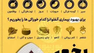 اینفوگرافی|بخور و نخورهای تغذیه‌ای مبتلایان به آنفلوانزا