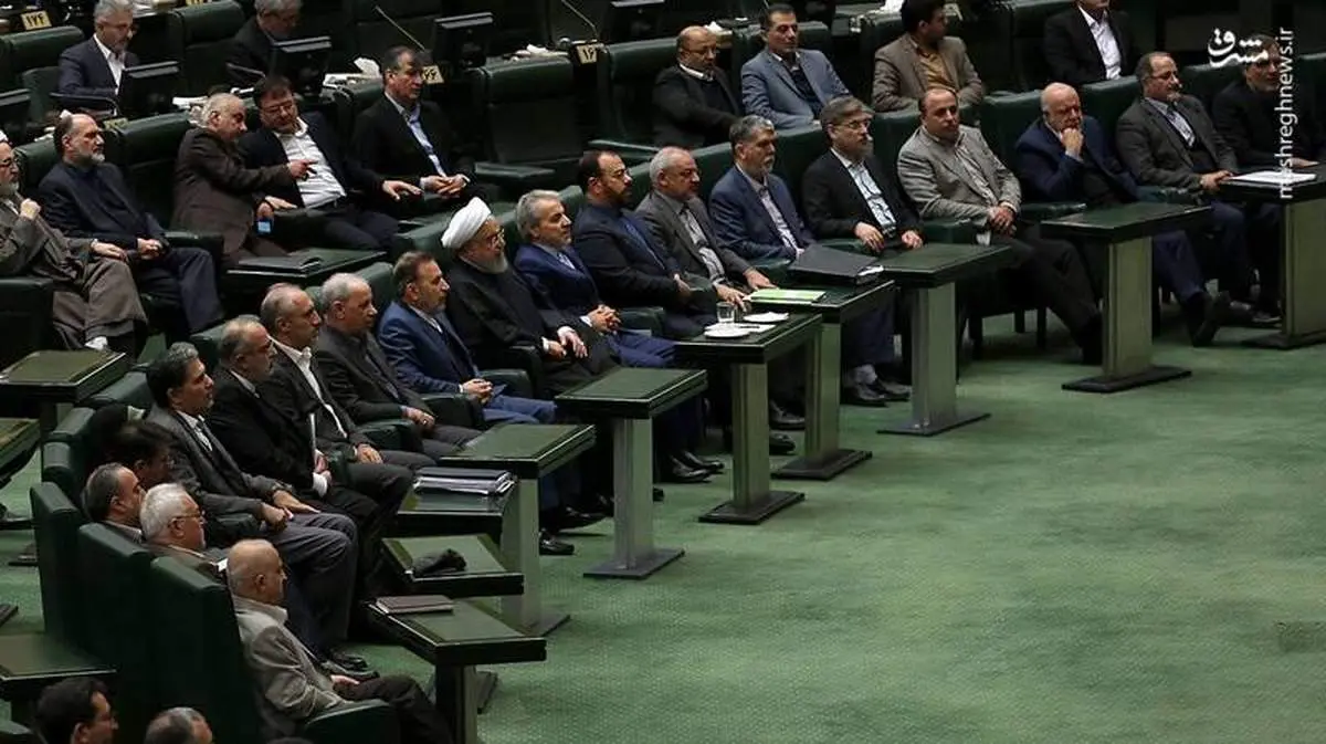 وزرایی که با روحانی به مجلس رفتند +عکس