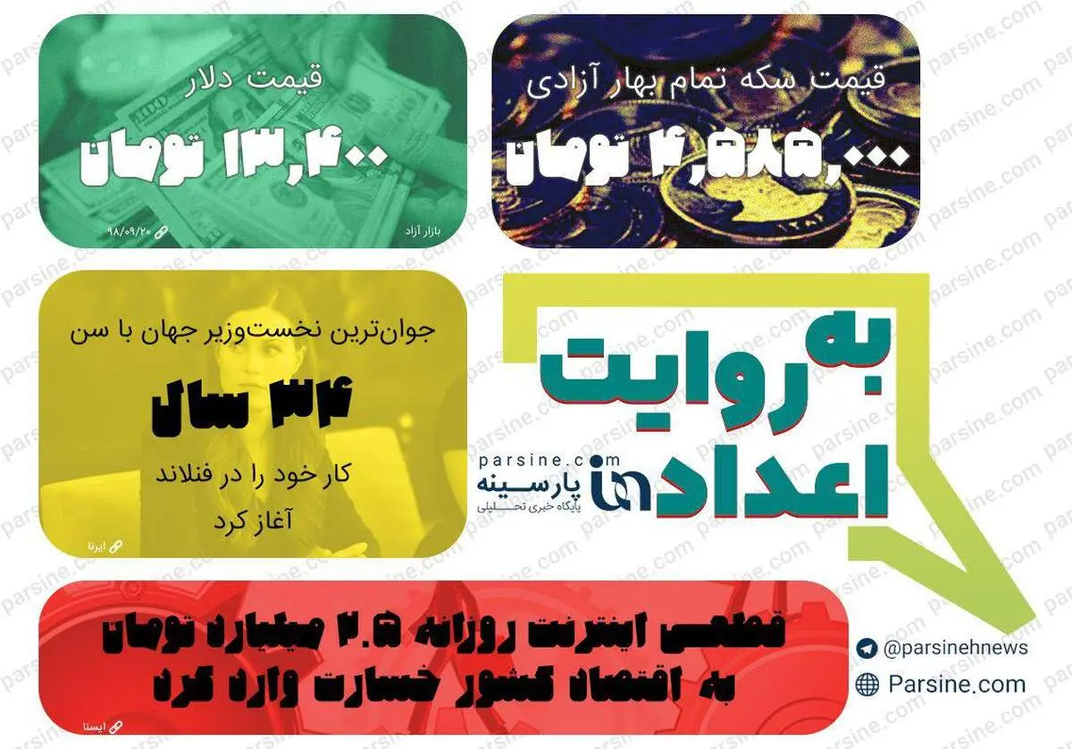 عکس/ مهمترین اعداد خبری روز را در عددنمای پارسینه ببینید